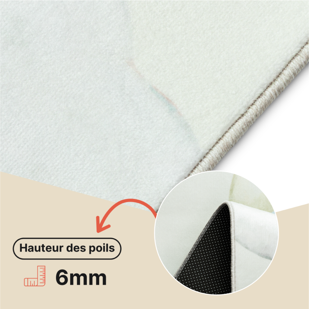 Tapis Kids Enfant Multicolore Éléphant Montgolfière Antidérapant