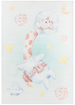 Tapis Kids Enfant Multicolore Girafe Espace Antidérapant