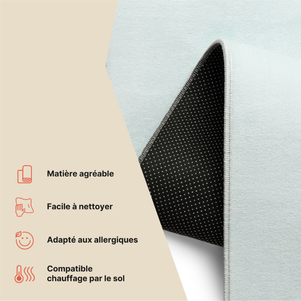 Tapis Kids Enfant Multicolore Lapin Montgolfière Antidérapant
