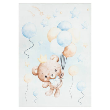 Tapis Kids Enfant Multicolore Ours Ballons Antidérapant