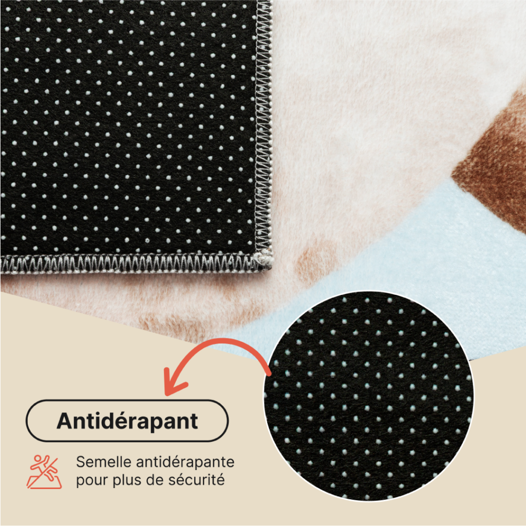Tapis Kids Enfant Multicolore Ours Ballons Antidérapant
