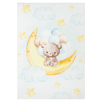 Tapis Kids Enfant Multicolore Ours Lune Antidérapant