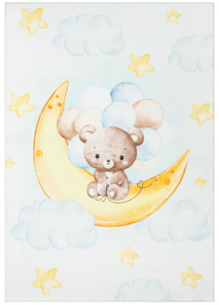 Tapis Kids Enfant Multicolore Ours Lune Antidérapant