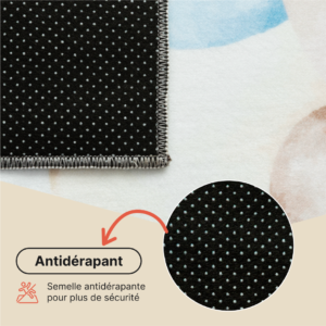 Tapis Kids Enfant Multicolore Ours Lune Antidérapant