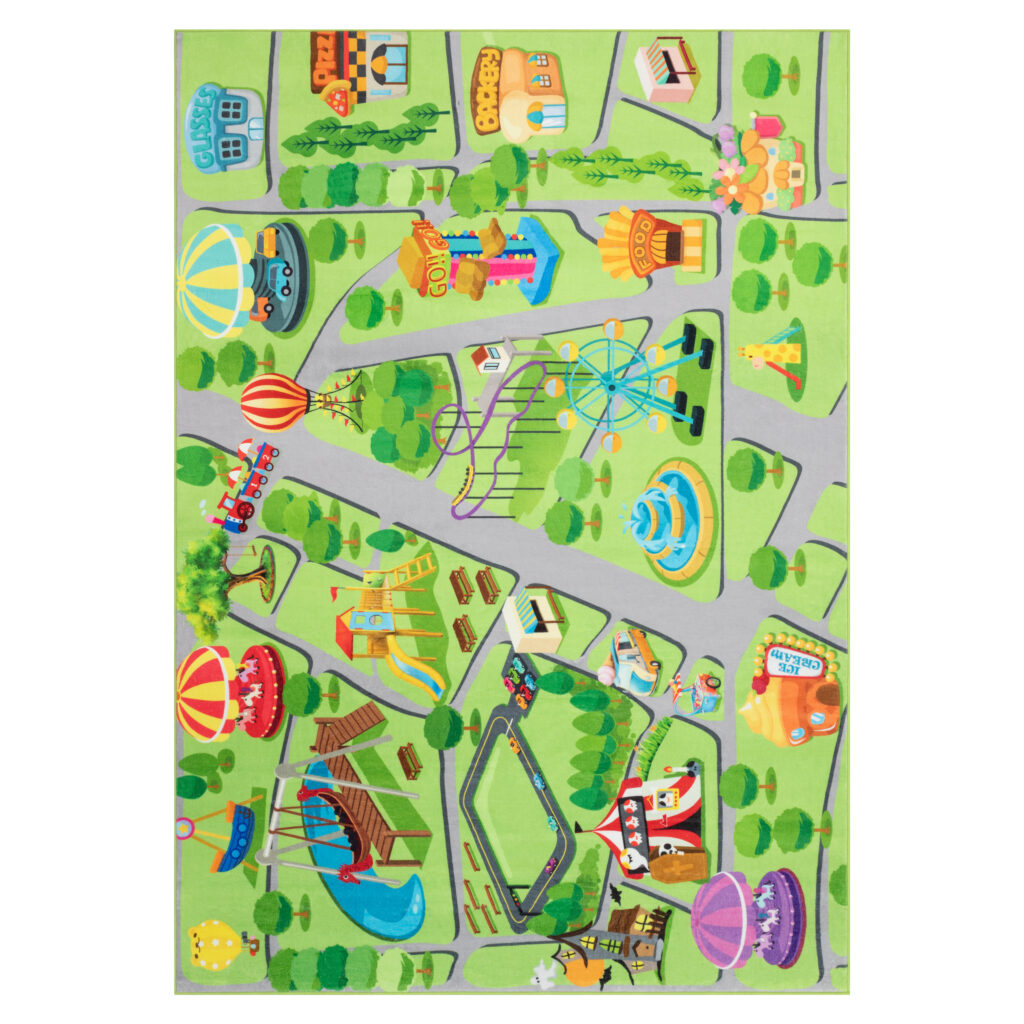 Tapis Kids Enfant Multicolore Fête Foraine Antidérapant