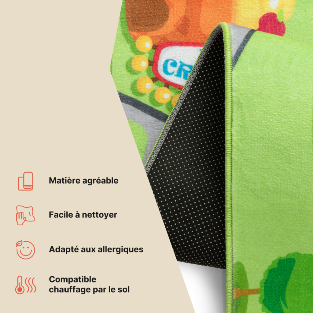 Tapis Kids Enfant Multicolore Fête Foraine Antidérapant