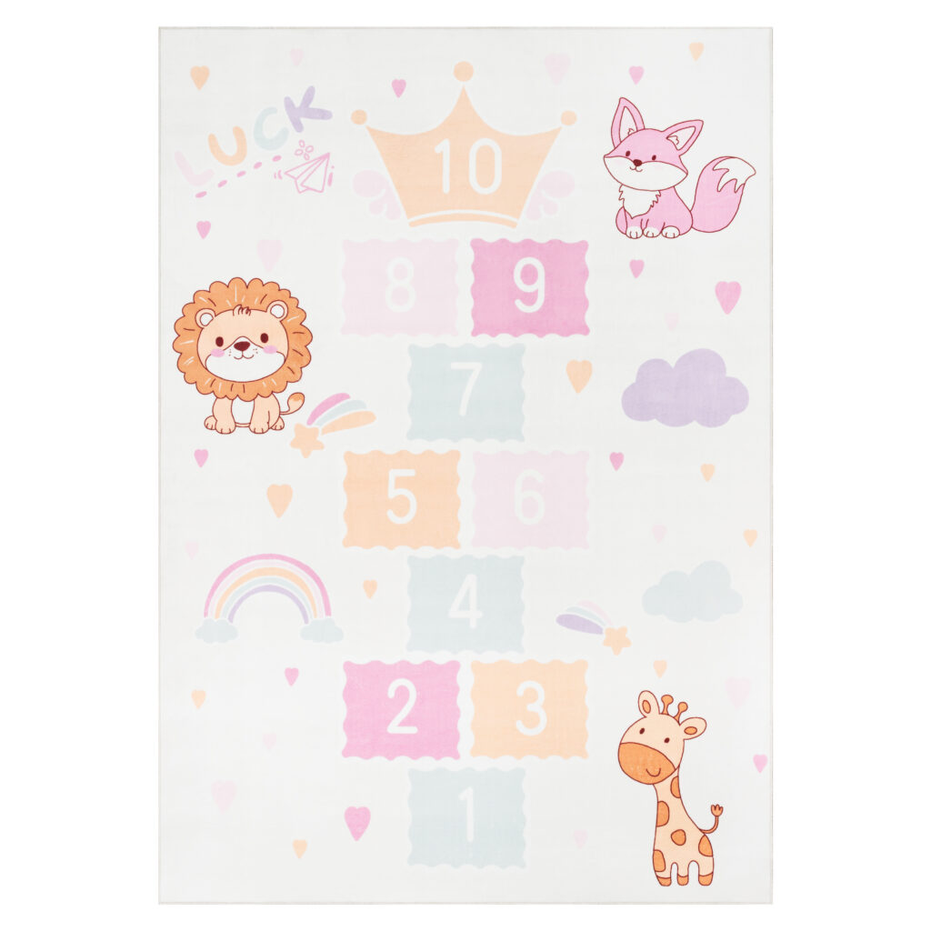 Tapis Kids Enfant Multicolore Jeu de Marelle Antidérapant