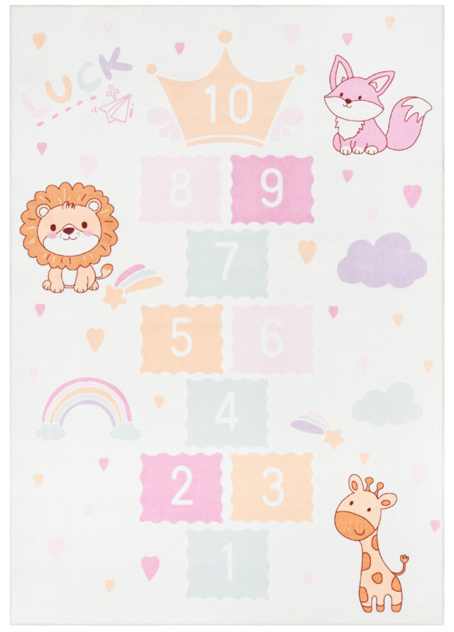Tapis Kids Enfant Multicolore Jeu de Marelle Antidérapant