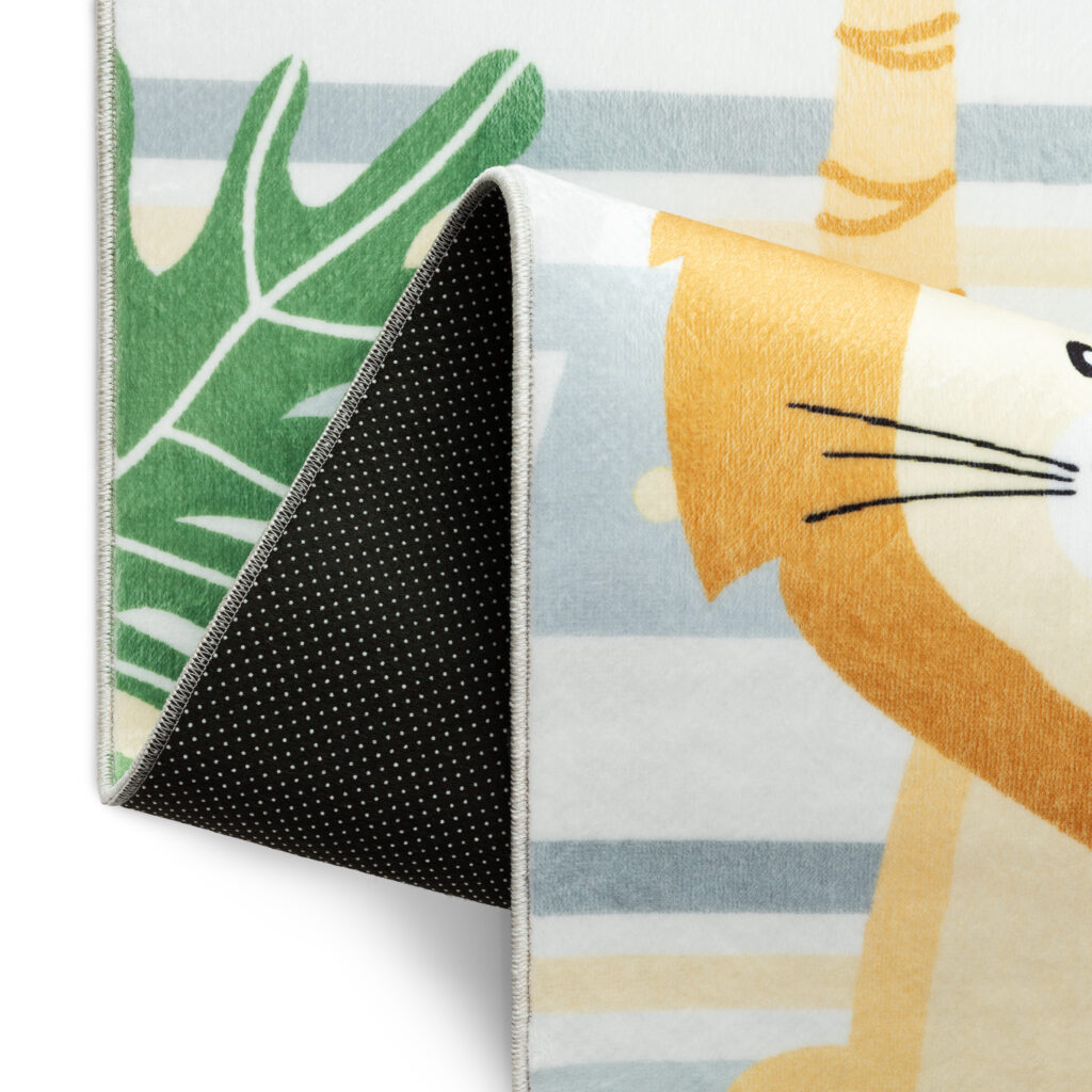 Tapis Kids Enfant Multicolore Animaux Safari Antidérapant
