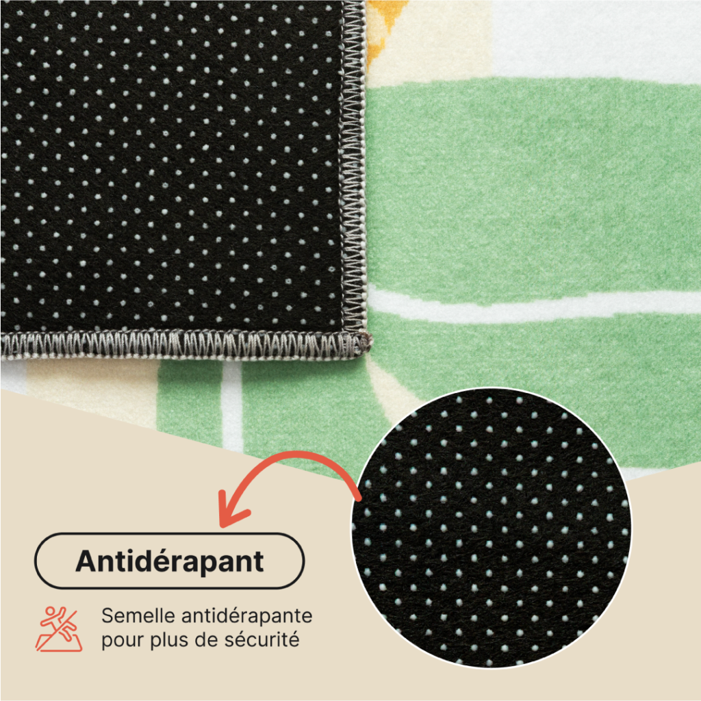 Tapis Kids Enfant Multicolore Animaux Safari Antidérapant