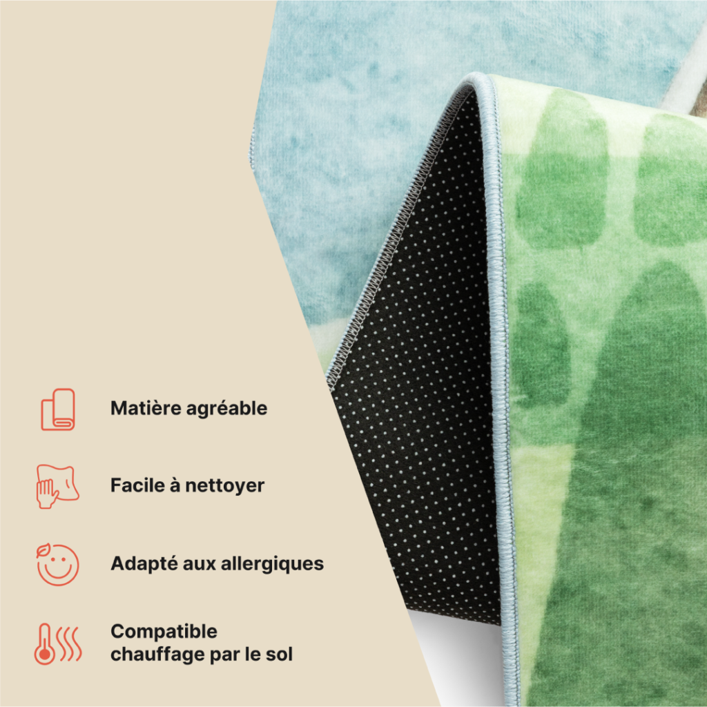 Tapis Kids Enfant Multicolore Ferme Joyeuse Antidérapant