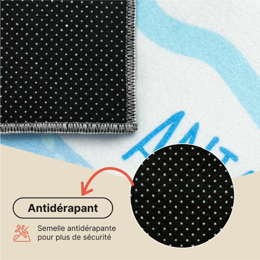 Tapis Kids Enfant Multicolore Carte du Monde Animaux Antidérapant