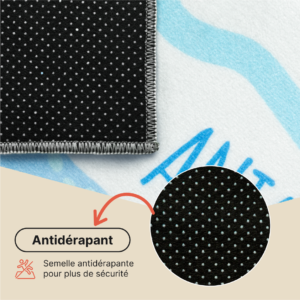 Tapis Kids Enfant Multicolore Carte du Monde Animaux Antidérapant