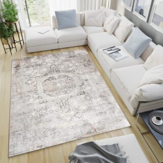 Tapis Valley Gris Beige Vintage Ornamental