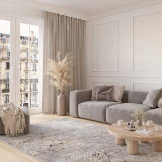 Tapis Valley Gris Foncé Abstrait Lignes
