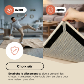 Patin anti-dérapant pour tapis (Lot de 8)