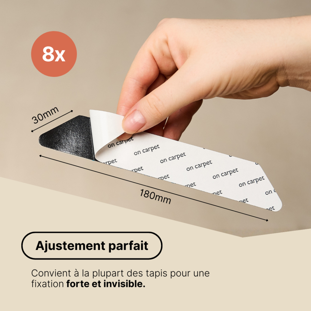 Patin anti-dérapant pour tapis (Lot de 8)