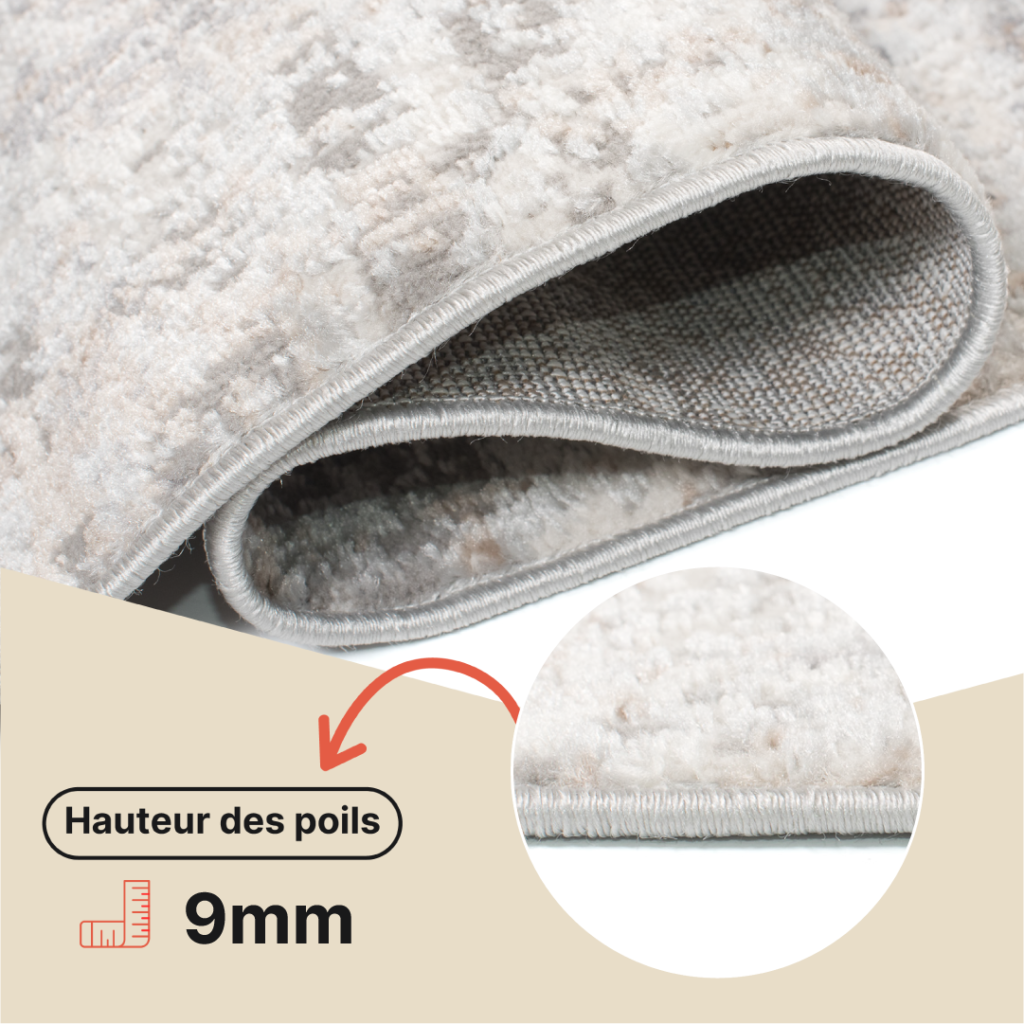 Tapis Valley Gris Beige Géométrique Carré