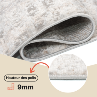 Tapis Valley Gris Beige Géométrique Carré
