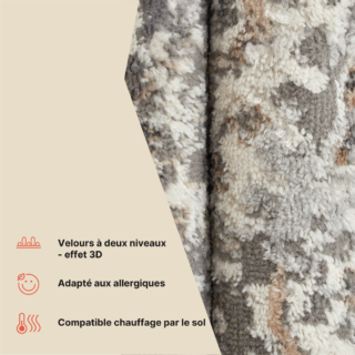Tapis Valley Gris Foncé Floral Rosace