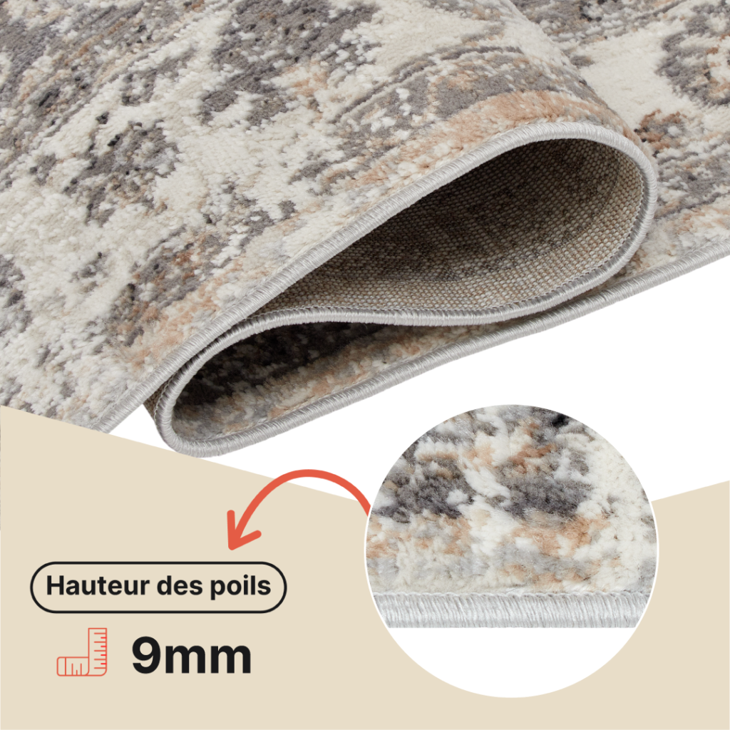 Tapis Valley Gris Foncé Vintage Bordure