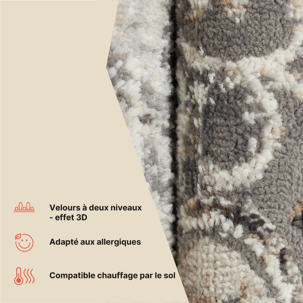 Tapis Valley Gris Foncé Vintage Bordure