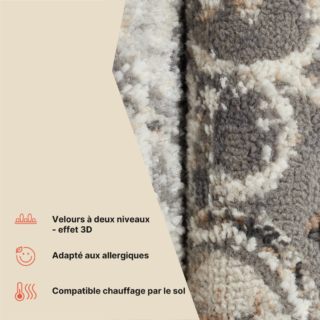Tapis Valley Gris Foncé Vintage Bordure