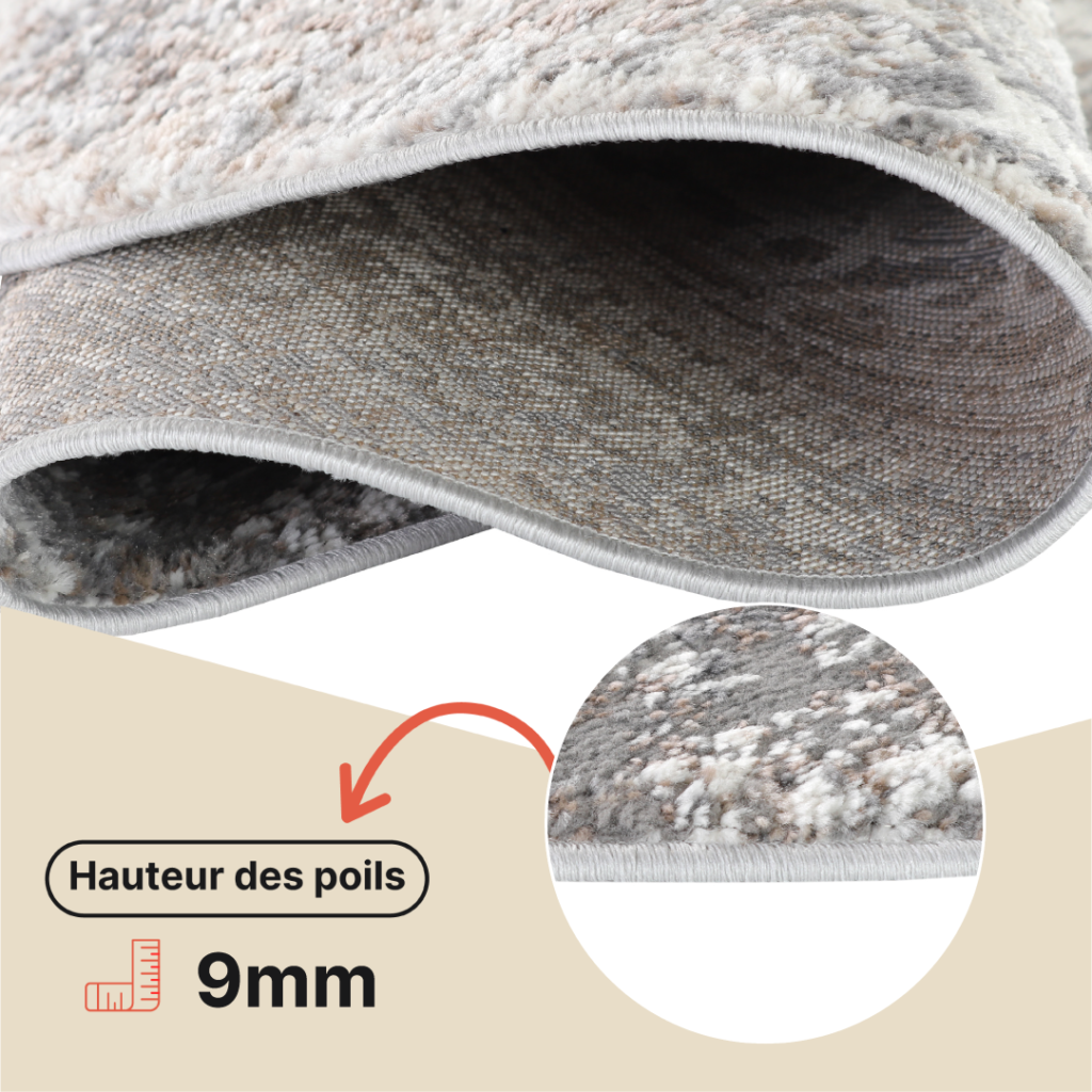 Tapis Valley Rond Gris Vintage Floral