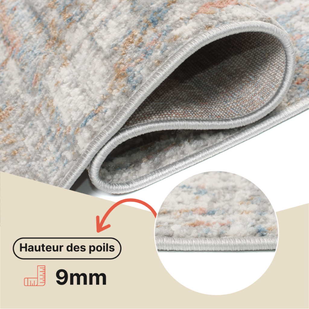 Tapis Valley Gris Saumon Abstrait Lignes
