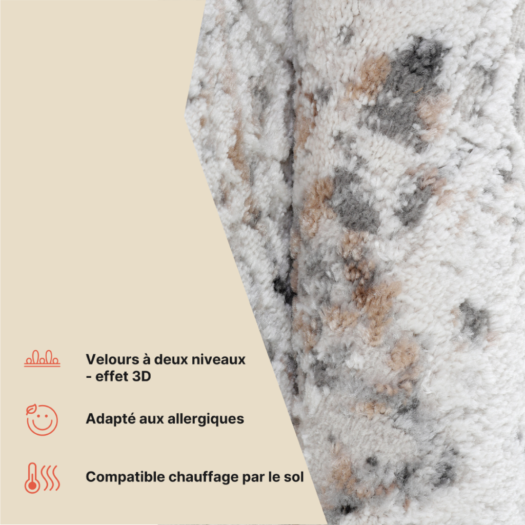 Tapis Valley Rond Gris Ornamental Vintage