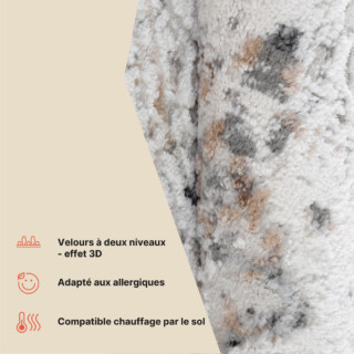 Tapis Valley Rond Gris Ornamental Vintage