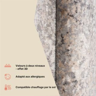 Tapis Valley Gris Foncé Abstrait Lignes