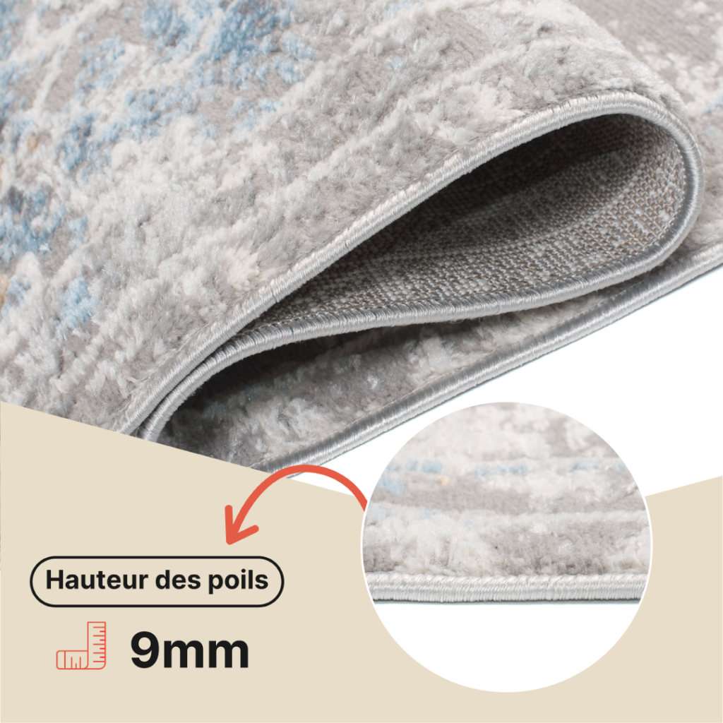 Tapis Valley Gris Bleu Vintage Floral