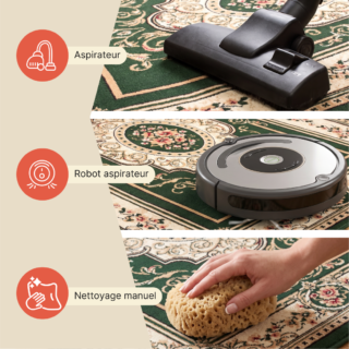 Tapis Atlas Vert Crème Traditionnel Médaillon