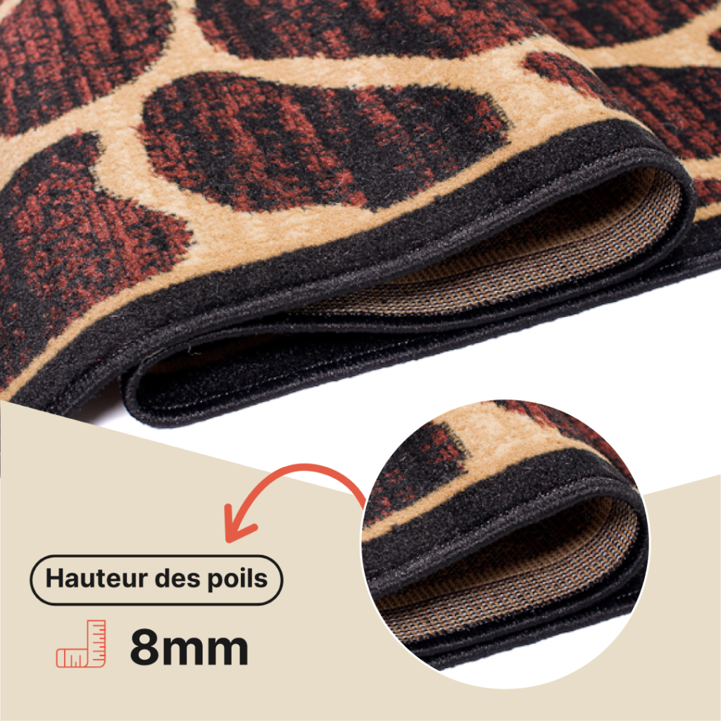 Tapis Atlas Marron Beige Motif Animalier Girafe