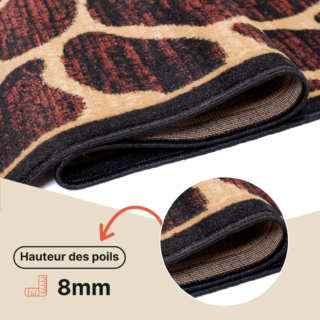 Tapis Atlas Marron Beige Motif Animalier Girafe