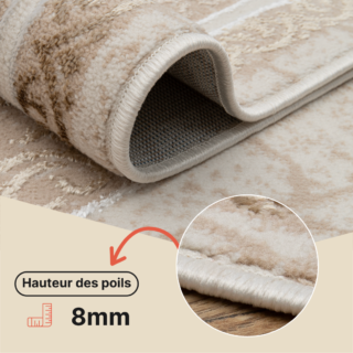 Tapis Ares Marron Beige Rosace Vintage