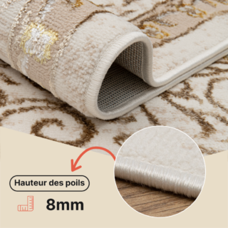 Tapis Ares Or Marron Beige Rosace