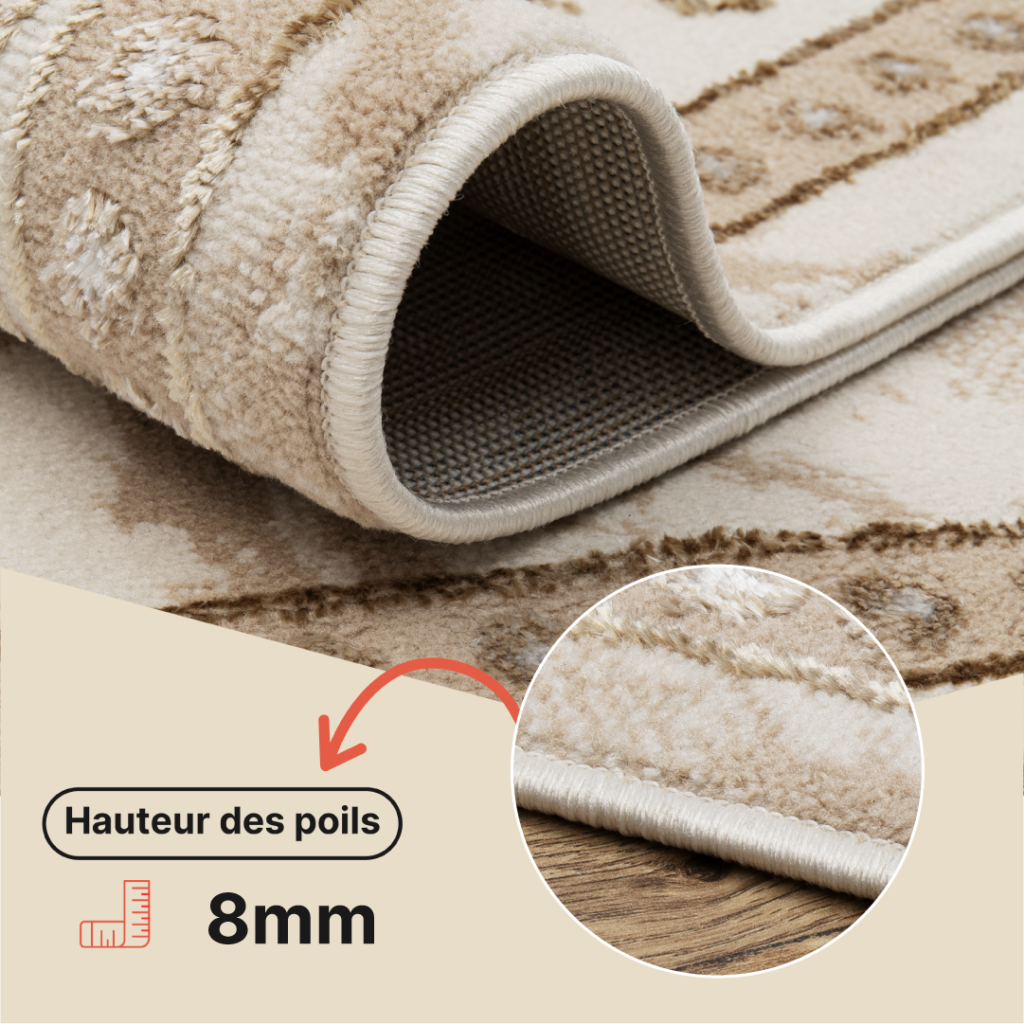 Tapis Ares Marron Beige Traditionnel Rosace