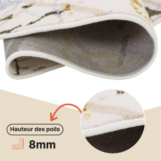 Tapis Crystal Rond Vert Crème Abstrait Marbre