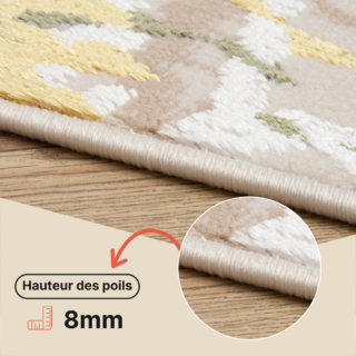 Tapis Crystal Vert Crème Abstrait Marbre Effet 3D