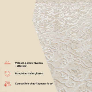 Tapis Ares Crème Marron Ornamental Vintage