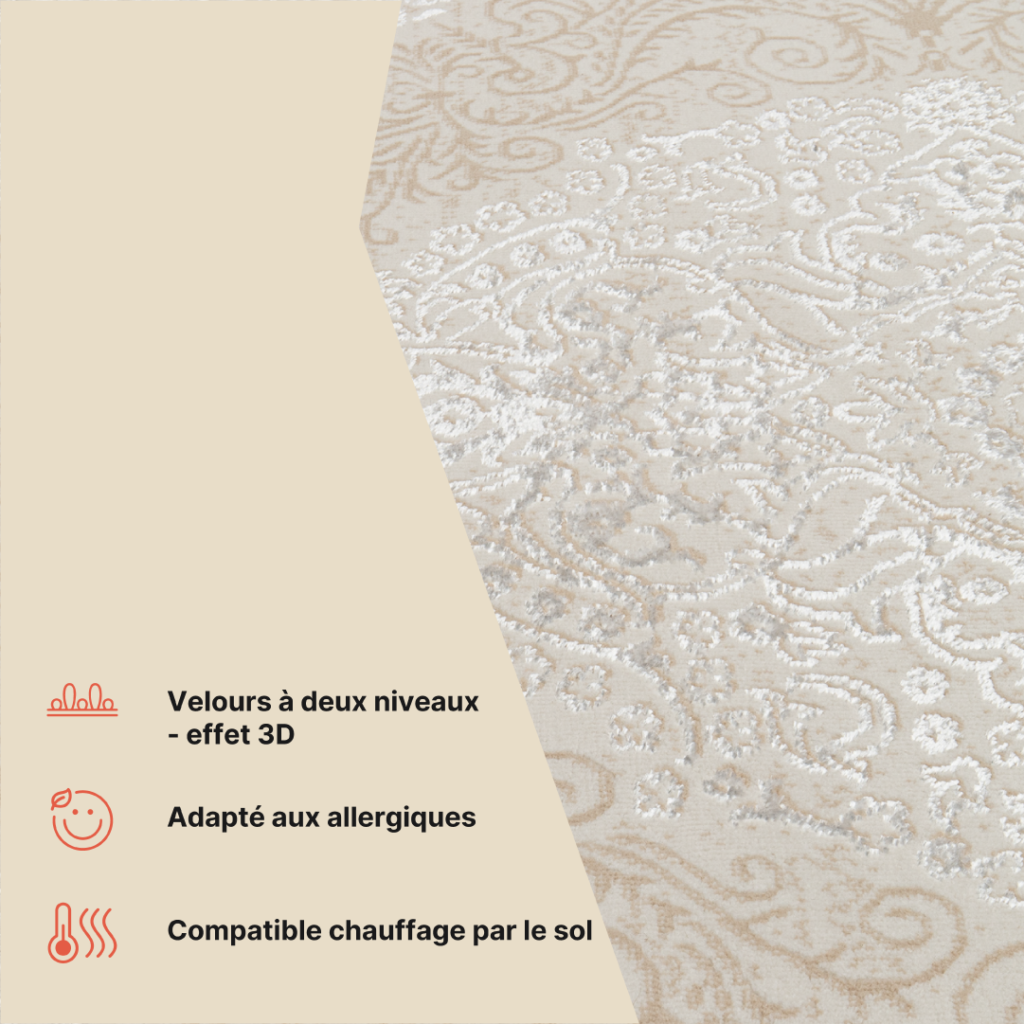 Tapis Ares Crème Vintage Médaillon