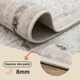 Tapis Ares Crème Gris Vintage Médaillon