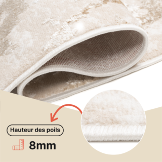 Tapis de Couloir Crystal Beige Or Moderne