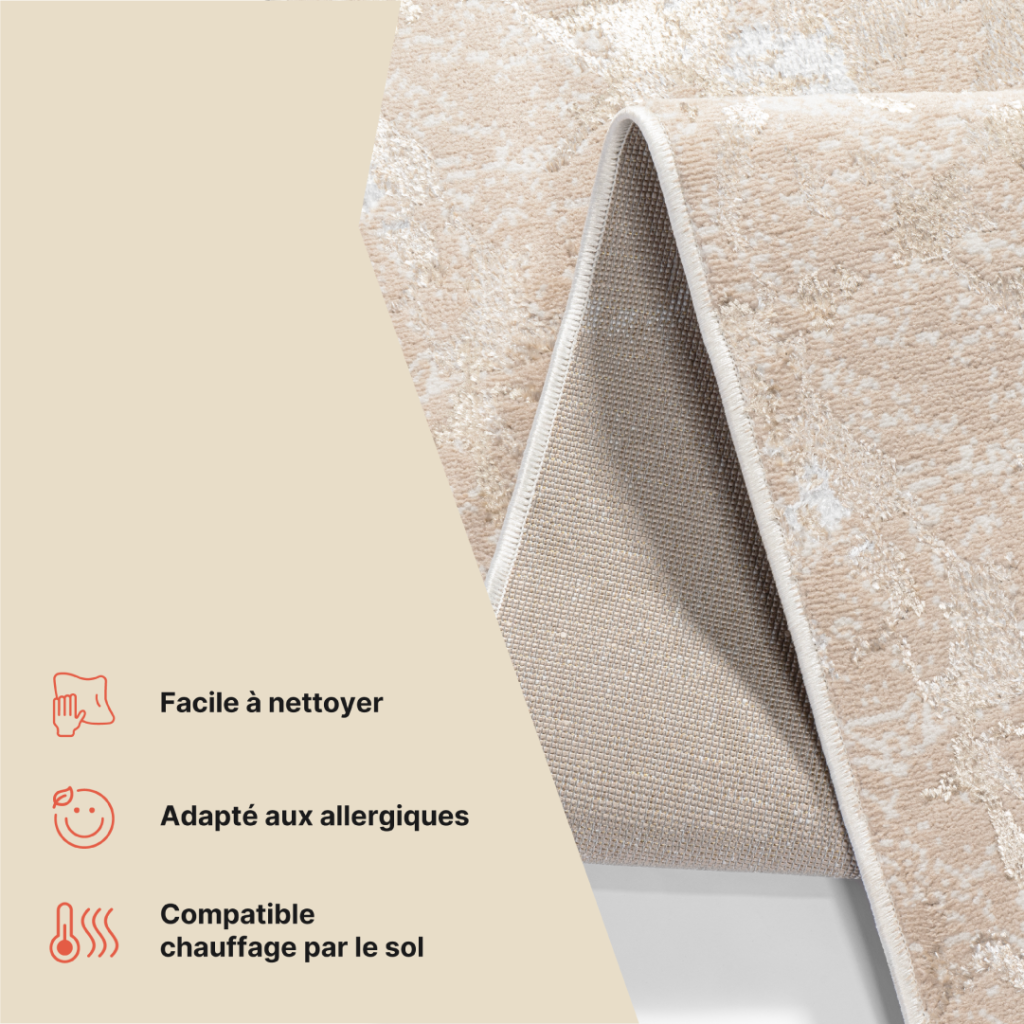 Tapis de couloir Crystal Beige Marron Abstrait