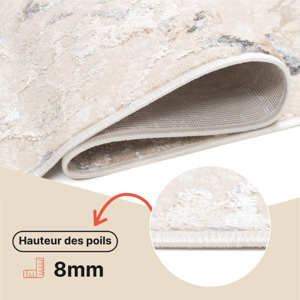 Tapis de Couloir Crystal Beige Gris Moderne