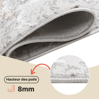 Tapis de Couloir Crystal Gris Foncé Beige Moderne