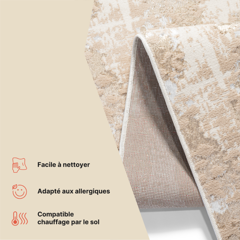 Tapis de Couloir Crystal Marron Or Abstrait