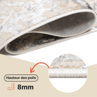 Tapis de Couloir Crystal Beige Gris Abstrait